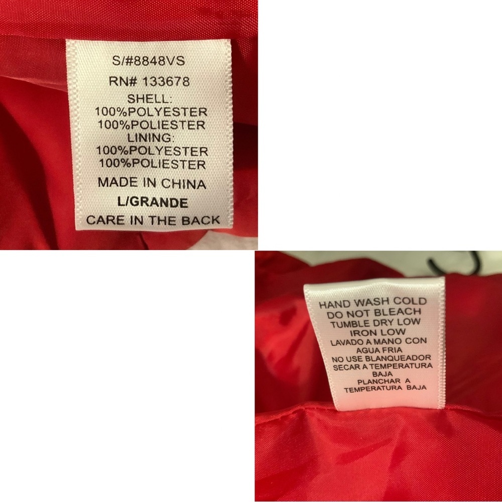 Love Tree Kids Red Puffer Vest with Grey Hood Size Large 8848VS Quilted Zip Snap - Picture 3 of 4